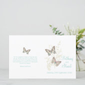 Twee vlinders blauwgroen grafisch programma voor b (Staand voorkant)