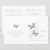 Twee vlinders blauwgroen grafisch programma voor b (Voorkant / Achterkant)