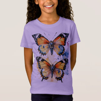 Twee vlinders kleine meisjes T-shirt