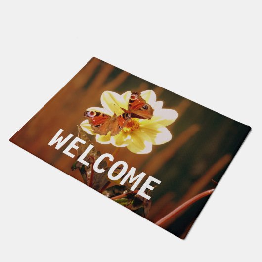 twee vlinders op de ventilator deurmat (Schuin)