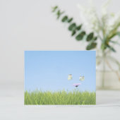 Twee vlinders over de bloem briefkaart (Staand voorkant)