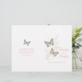 Twee vlinders roze grafisch weddenschapsprogramma (Staand voorkant)