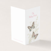 Twee vlinders roze trouwlijstkaart kaart (Buitenkant)