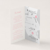 Twee vlinders roze trouwlijstkaart kaart (Binnen)