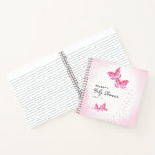 Twee Vlinders Tweeling Meisjes Baby shower Gastenb Notitieboek (Binnen)