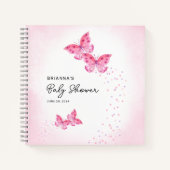 Twee Vlinders Tweeling Meisjes Baby shower Gastenb Notitieboek (Voorkant)