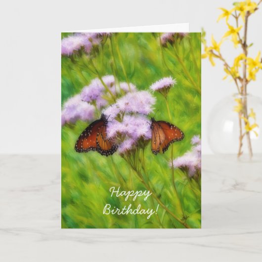 Twee Vlinders Vlinder Vriend Verjaardag Kaart (Gele Bloem)