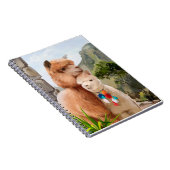 Twee vloeiende alpiaca's op de achtergrond van het notitieboek (Rechterzijde)