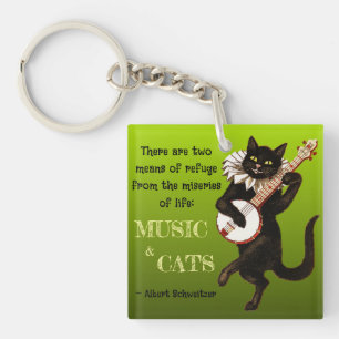 Twee Vluchtmogelijkheden Muziek Katten Schweitzer Sleutelhanger