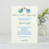 Twee vogelgridal Shower Invitation Kaart (Staand voorkant)
