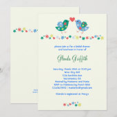 Twee vogelgridal Shower Invitation Kaart (Voorkant / Achterkant)