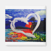 Twee vogels concept magneet (Voorkant)