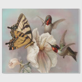 Twee vogels en Butterfly Shabby Chic Decoupage Cadeaupapier (Vlak)