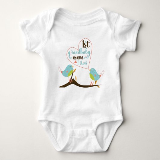 Twee vogels "First Grandbaby"-Baby Bodysuit (Voorkant)