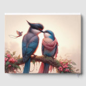 Twee vogels Flat Bedankkaart Gastenboek (Achterkant)