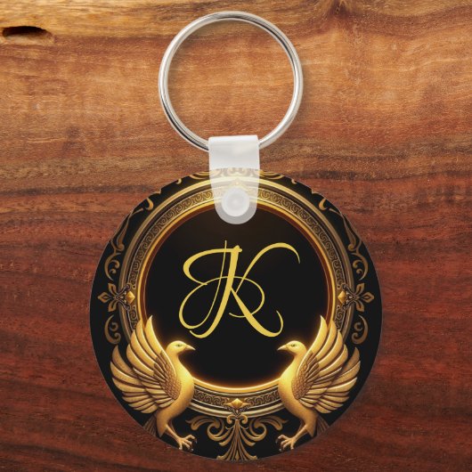 Twee vogels gepersonaliseerde Sleutelhanger (Voorkant)