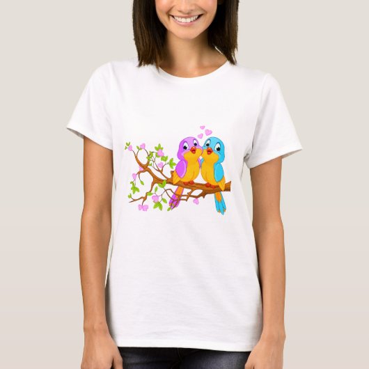 Twee vogels in de boom t-shirt (Voorkant)