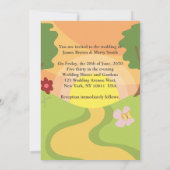 Twee vogels in de liefdesreis Sunset Flowers Wedde Kaart (Achterkant)