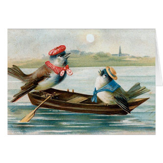 Twee vogels in een boot