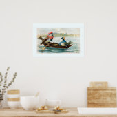 Twee vogels in een boot poster (Keuken)