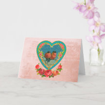 Twee vogels in een Valentijn van het hart