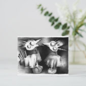 twee vogels in gesprek. briefkaart (Staand voorkant)