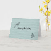 Twee vogels jarig kaart (Gele Bloem)