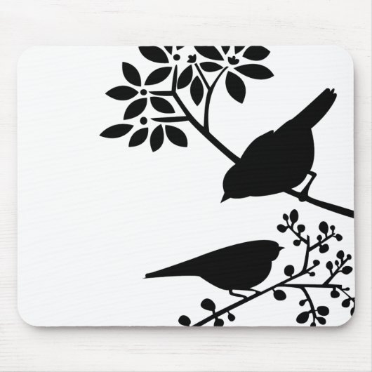 Twee vogels Mousepad Muismat (Voorkant)