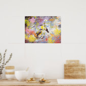 Twee vogels op de kersenbloesem tak poster (Keuken)