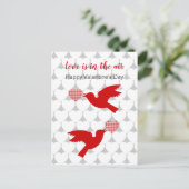 Twee vogels op de Valentijnsdag Briefkaart (Staand voorkant)