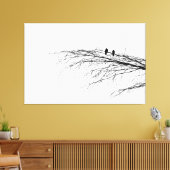 Twee vogels op een boom canvas afdruk (Insitu (Woonkamer))