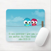 Twee vogels op een draad muismat (Met muis)