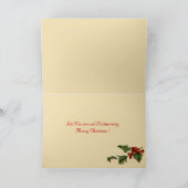 Twee vogels op een Holly tak Feestdagen Kaart (Binnen)