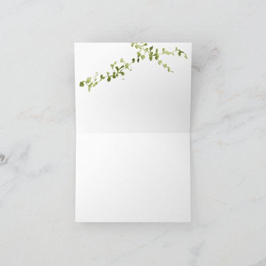 Twee vogels op een Roos Bud Branch Bedankkaart (Binnen)