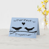Twee vogels perfect samen verlovingskaart kaart (Gele Bloem)