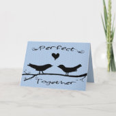 Twee vogels perfect samen verlovingskaart kaart (Voorkant)