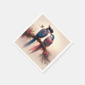 Twee vogels plat bedankje servet (Hoek)