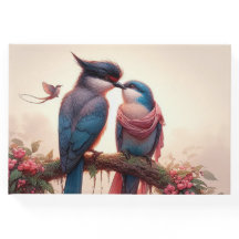 Twee vogels platte bedankkaart