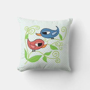 Twee vogels Polyester Worpkussen 40 x 40 cm Kussen
