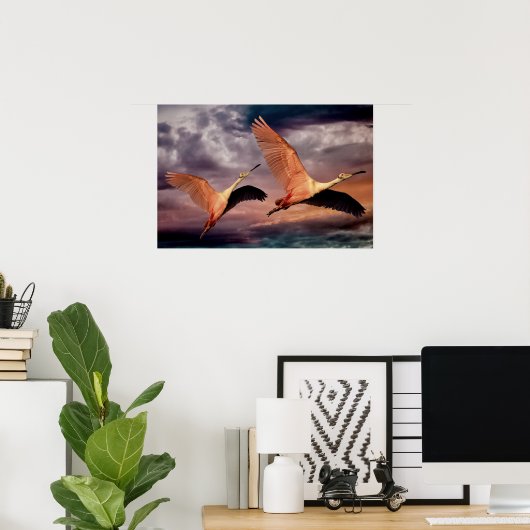 Twee vogels poster (Thuiskantoor)