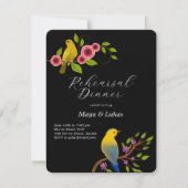 Twee vogels repetitie diner uitnodiging (Voorkant)