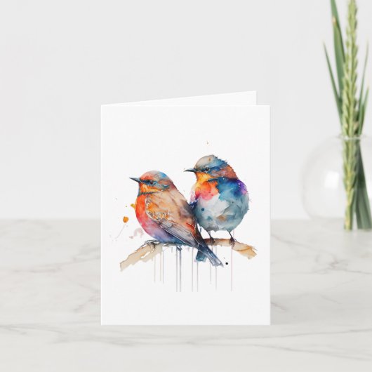 Twee vogels, SONGBIRD Wenskaart Kaart (Voorkant)