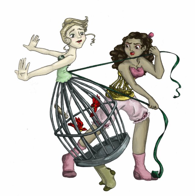 Twee  vogels staand fotobeeldje  (Voorkant)