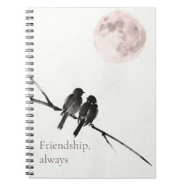 Twee Vogels Sumi-E | Vriendschap, Altijd | Notitie Notitieboek