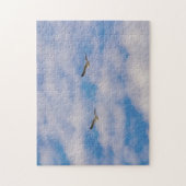 Twee Vogels Vliegen In Wolken Vrijheid Zomer Puzze Legpuzzel (Verticaal)