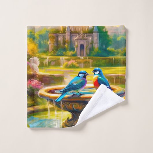 Twee vogels washandje (Wasdoekje)
