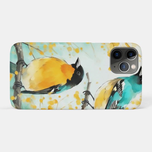 Twee vogels zittend op boomtak Case-Mate iPhone case (Achterkant (horizontaal))