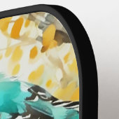 Twee vogels zittend op boomtak pickleball paddle (Links Detail)