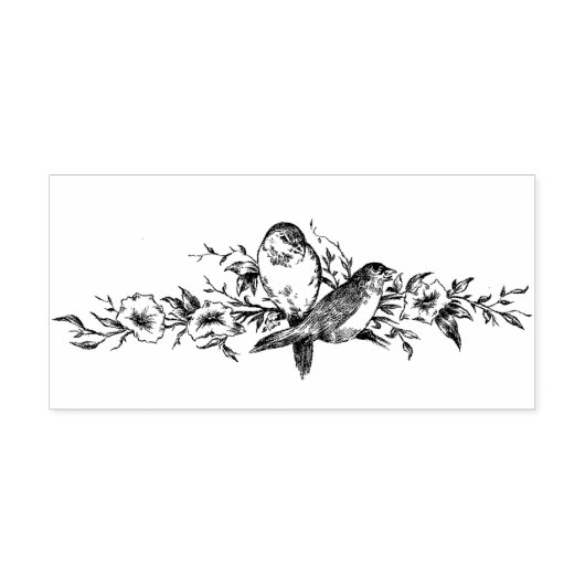  twee vogelsoorten Antiek Rubberstempel (Afrduk)