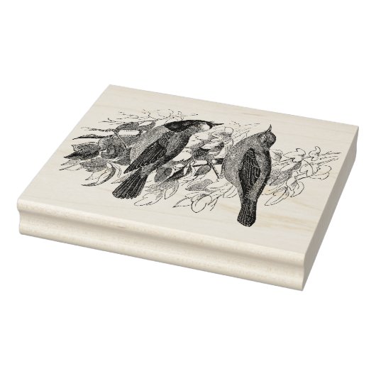  twee vogelsoorten Antiek Rubberstempel (Stempel)